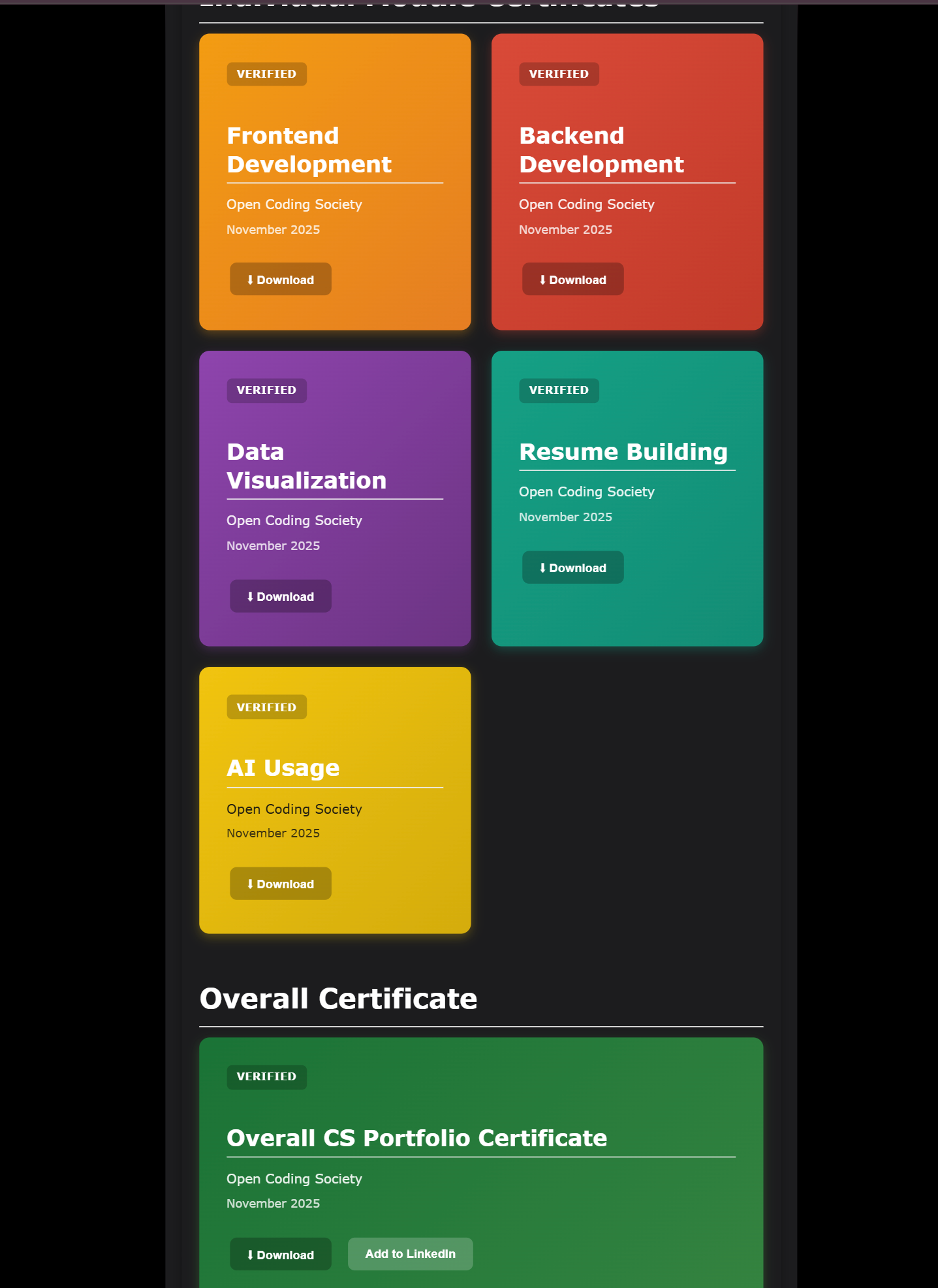 Certificate Module Interface